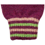 Dents Knitted Stripe Cuff Handsker - Orchid Burgundy