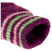 Dents Knitted Stripe Cuff Handsker - Orchid Burgundy