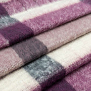 Dents Plaid ternet tæppe tørklæde - Damson Burgundy/Beige