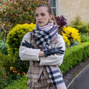 Dents Plaid Check Tæppe Tørklæde - Lyserød/sort