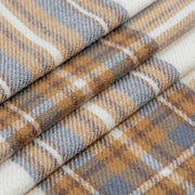 Dents Plain Check Scarf - Ivory White/Camel Beige