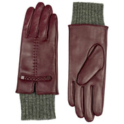 Dents Renee Touchscreen Læderhandsker - Damson Burgundy/Charcoal Grey