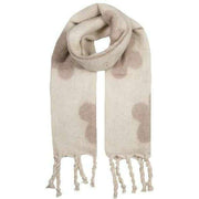 Dents Reversible Floral Blanket Tassel Scarf - Natural Cream