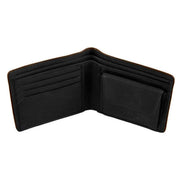 Dents Severn Leather RFID Blocking Coin Bifold Wallet - Black/Dark Tan