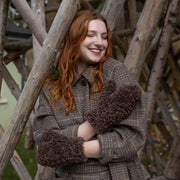 Dents Teddy Fleece vanter - Chokoladebrun
