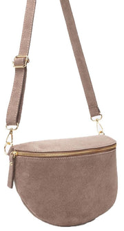 Elie Beaumont Suede Large Sling Bag - Mink Beige