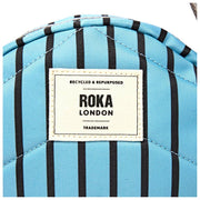 Roka Paddington Small Crossbody-taske i genanvendt lærred - blå stribe