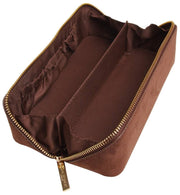 Alice Wheeler London Kensington Lille togtaske i ruskind - Chokoladebrun