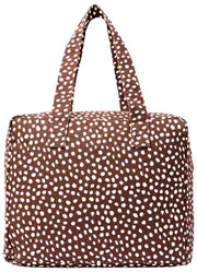 Roka Sloane Medium bomuldsstoftaske - brun plet