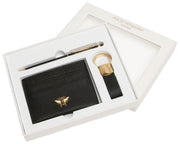 Alice Wheeler London Bow Card Holder Nøglering og Pen Luksusgavesæt - Sort
