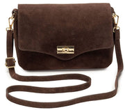 Elie Beaumont Suede Midi Twist Bag - Chokoladebrun