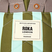Roka Canfield B Lille Genbrugt Canvas Rygsæk - Moss Stripe/Blå