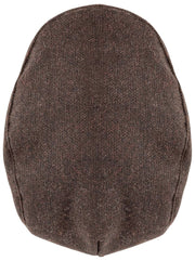 Dents Grafham Herringbone Tweed Flat Cap - Chokoladebrun