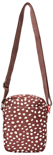 Roka Bond genanvendt lærreds crossbody taske - brun plet