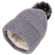 Elie Beaumont Strikket Pom Pom Hat - Grå
