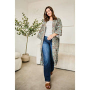 Elie Beaumont Serendipity Long Kimono - Lyseblå barok