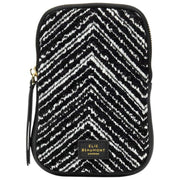 Elie Beaumont Velvet Telefontaske - Sort Chevron/Hvid