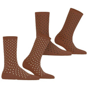 Esprit Fine Dot 2 Pack Socks - Rosewood Brown