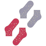 Esprit Twig Short 2 Pack Socks - Pink/Purple Mix