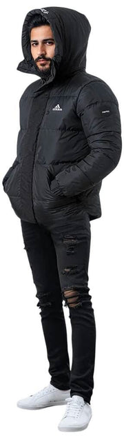 Helvetica Mountain Pioneers Barnes hættejakke parka - sort