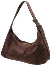 Elie Beaumont Suede Slouch Bag - Chokoladebrun
