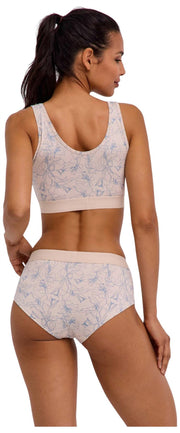 Falke Daily Comfort Print 2-Pak Bustier Bralette - Beige/Blå