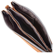 Roka Carnaby XL Genbrugt lærreds Crossbody-taske - Cinnamon Brown