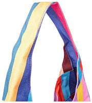 Roka Hoxton Large Bomuld Canvas Skuldertaske - Bred Multi Stripe