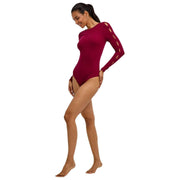 Falke Daily Bateau Brief Bodysuit - Chianti Rød