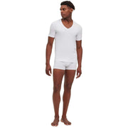 Falke Daily Comfort Deep V-Neck 2 Pack T-Shirt - White