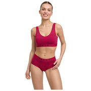 Falke Daily Comfort Print 2-Pak Bustier Bralette - Sort/Rød