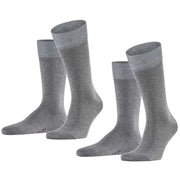 Falke Happy 2 Pack Socks - Light Grey Mel