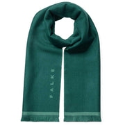 Falke Jacquard Weave Merino Wool Scarf - Peacock Green