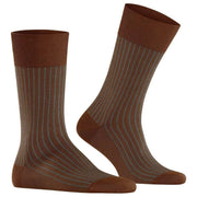 Falke Oxford Stripe Socks - Terracotta Brown