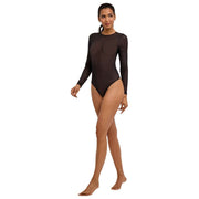 Falke Private Sheer Lines String Bodysuit - Sort