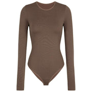 Falke Timeless Cotton Crew Brief Bodysuit - Milkshake Brown