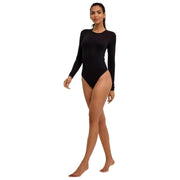 Falke Timeless Cotton Crew String Bodysuit - Sort