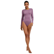 Falke Timeless Cotton Crew String Bodysuit - Magnolia Lilac