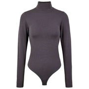 Falke Timeless Bomuld Turtle-Neck String Bodysuit - Iron Grey