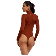 Falke Timeless Cotton Turtle-Neck String Bodysuit - Mink Brown