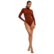 Falke Timeless Cotton Turtle-Neck String Bodysuit - Mink Brown