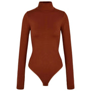 Falke Timeless Cotton Turtle-Neck String Bodysuit - Mink Brown