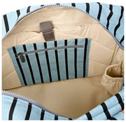 Roka Sloane Medium Cotton Canvas Skuldertaske - Blue Stripe