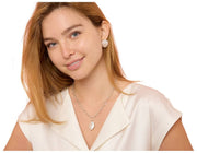 Pearls of the Orient Keishi Pearl Pendant Chunky Chain Necklace - Sølv/Hvid