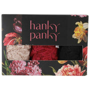 Hanky Panky Signature Lace 3 Pack Original Rise Strings - Chai/Sort/Mørk Granatæble