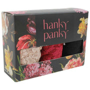 Hanky Panky Signature Lace 3 Pack Original Rise Strings - Chai/Sort/Mørk Granatæble