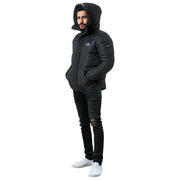 Helvetica Mountain Pioneers Barnes hættejakke parka - sort