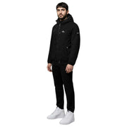 Helvetica Mountain Pioneers Eyeblock Hooded Windbreaker Jacket - Sort