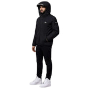Helvetica Mountain Pioneers Eyeblock Hooded Windbreaker Jacket - Sort