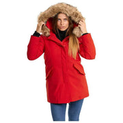 Helvetica Mountain Pioneers Lilli Hooded Parka Jacket - Rød/Naturlig